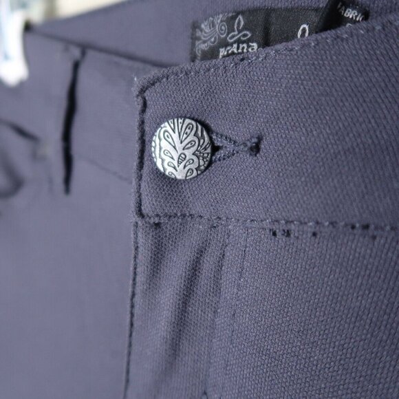 prAna Brenna Gray Moto Skinny Jeans Pants Trousers Low Rise Stretch EUC Womens 0 - Picture 7 of 14